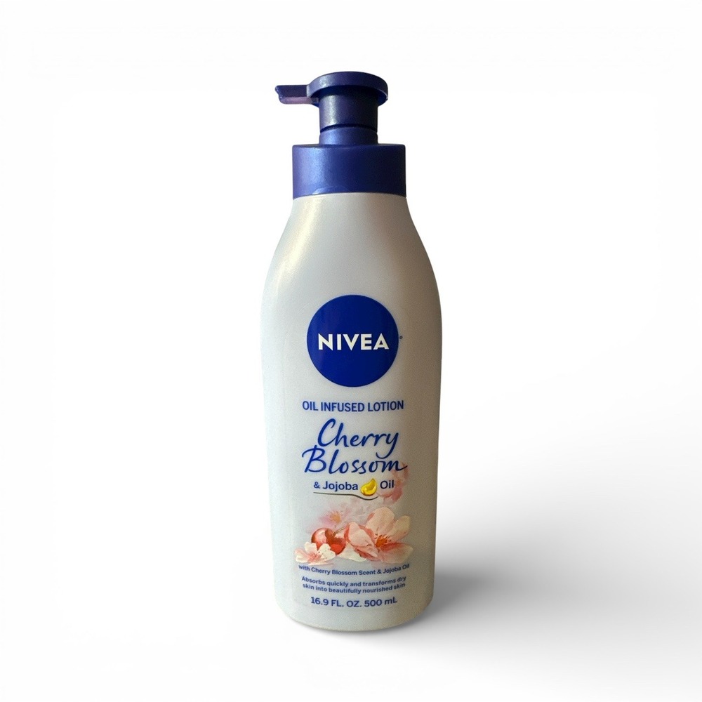 Nivea Oil Infused Lotion Unisex 16.9oz Cherry Blossom Scent and Jojoba Oil‎ New